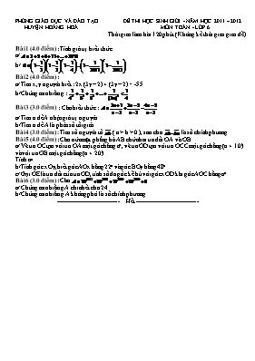 Đề thi học sinh giỏi - Năm học 2011  2012 môn Toán lớp 6